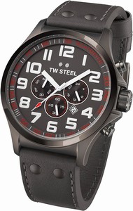 TW Steel Black Dial Leather Band Watch #TW423 (Women Watch)