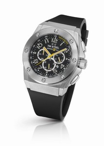 TW Steel Quartz Chronograph Black Dial Date Black Silicone Watch # TW680 (Men Watch)