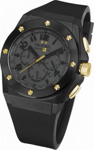 TW Steel Quartz Chronograph Gray Dial Date Black Silicone Watch # TW683 (Men Watch)