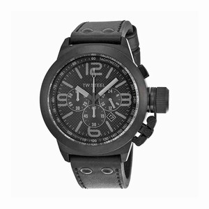 TW Steel Black Dial Fixed Black Pvd Band Watch #TW843R (Men Watch)