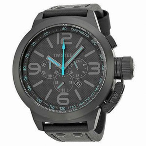 TW Steel Quartz Chronograph Gray Dial Date Gray Leather Watch # TW905R (Men Watch)