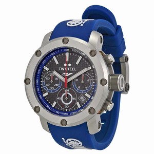 TW Steel Quartz Yamaha Factory Racing Chronograph Racing Blue Silicone Watch# TW924 (Men Watch)