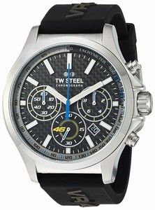 TW Steel Quartz Chronograph Date Black Silicone Watch # TW938 (Men Watch)