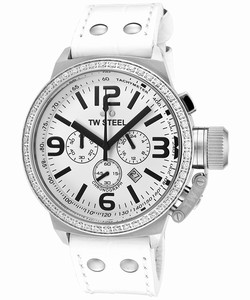 TW Steel White Dial Stainless Steel Band Watch #TW-TW10 (Men Watch)