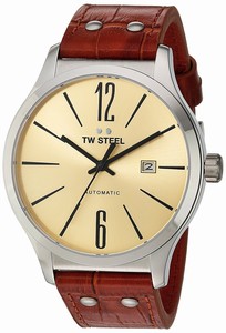 TW Steel Automatic Date Brown Leather Watch # TWA1311 (Men Watch)