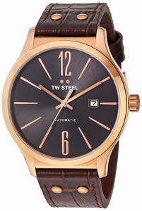 TW Steel Quartz Analog Date Brown Leather Watch # TWA1312 (Men Watch)