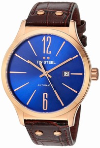 TW Steel Automatic Date Brown Leather Watch # TWA1313 (Men Watch)