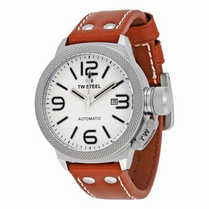 TW Steel Automatic Date Brown Leather Watch # TWA956 (Men Watch)