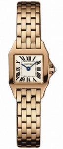 Cartier Quartz 18kt Rose Gold Silver Dial 18kt Rose Gold Band Watch #W25077X9 (Women Watch)