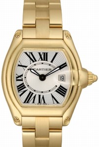 Cartier Quartz 18kt Yellow Gold Silver Dial 18kt Yellow Gold Band Watch #W62018V1 (Women Watch)