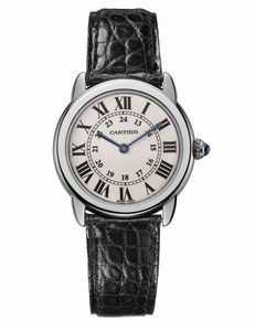 Cartier Swiss Quartz Stainless Steel Silver Opaline With Roman Numeral Hour Markers And Blued Steel Hands Dial Midsize Watch #W6700255 (Unisex Watch)