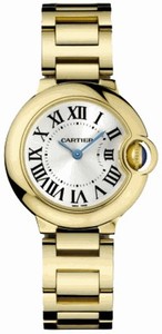Cartier Calibre 057 Quartz Polished 18k Yellow Gold Silver Opaline With Roman Numerals Dial Polished 18k Yellow Gold Band Watch #W69001Z2 (Women Watch)