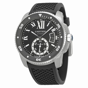 Cartier Calibre de Cartier Diver Automatic Black Rubber Watch# W7100056 (Men Watch)