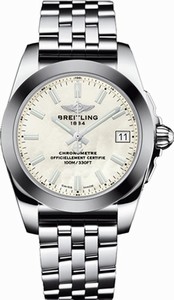 Breitling Swiss quartz Dial color white-mother-of-pearl Watch # W7433012/A779-376A (Men Watch)