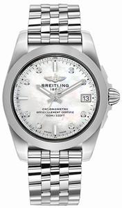 Breitling Swiss quartz Dial color White Mother of Pearl Watch # W7433012/A780-376A (Men Watch)
