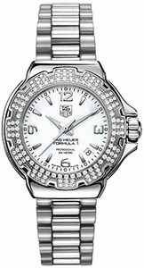 TAG Heuer Formula 1 Quartz White Dial Date Diamond Bezel Stainless Steel Watch # WAC1215.BA0852 (Women Watch)
