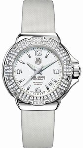 TAG Heuer Formula 1 Quartz Diamond Bezel White Satin Watch # WAC1215.FC6219 (Women Watch)