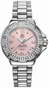TAG Heuer Formula 1 Quartz Pink Mother of Pearl Dial Diamond Bezel Stainless Steel Watch # WAC1216.BA0852 (Women Watch)