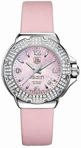 TAG Heuer Formula 1 Quartz Pink Mother of Pearl Dial Date Diamond Bezel Pink Satin Watch # WAC1216.FC6220 (Women Watch)