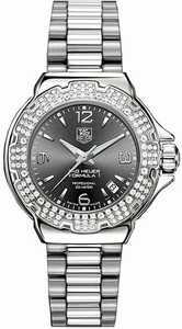 TAG Heuer Formula 1 Quartz Gray Dial Date Diamond Bezel Stainless Steel Watch # WAC1218.BA0852 (Women Watch)
