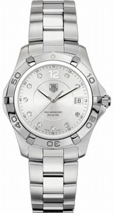 TAG Heuer Quartz Brushed With Polished Stainless Steel Silver Diamond Dial Brushed With Polished Stainless Steel Band Watch #WAF1117.BA0810 (Men Watch)