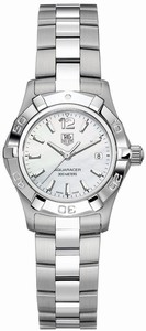 TAG Heuer Aquaracer Quartz White Mother of Pearl Dial 300M Date Stainless Steel Watch #WAF1414.BA0823 (Women Watch)