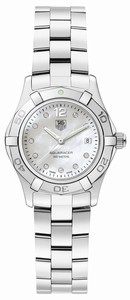 TAG Heuer Aquaracer Quartz Mother of Pearl Diamond Dial Stainless Steel Watch # WAF1415.BA0813 (Women Watch)