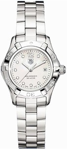 TAG Heuer Aquaracer Quartz White Mother of Pearl Diamond Dial Stainless Steel Watch #WAF1415.BA0824 (Women Watch)