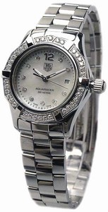 TAG Heuer Aquaracer Quartz Mother of Pearl Diamond Dial Diamond Bezel Stainless Steel Watch # WAF1416.BA0813 (Wome Watch)