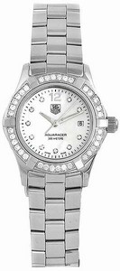 TAG Heuer Aquaracer Quartz Mother of Pearl Diamond Dial Date Stainless Steel Watch WAF1416.BA0824 (Women Watch)