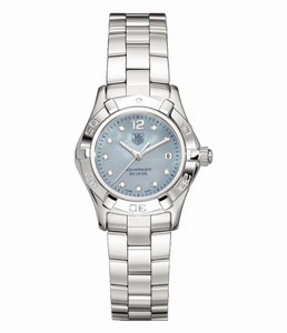 TAG Heuer Aquaracer Quartz Blue Mother of Pearl Diamond Dial Date Stainless Steel Watch # WAF1419.BA0813 (Women Watch)