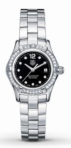 TAG Heuer Quartz Polished Stainless Steel Black Diamond Dial Polished Stainless Steel Band Watch #WAF141D.BA0824 (Women Watch)