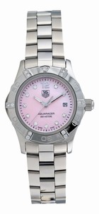TAG Heuer Aquaracer Quartz Pink Mother of Pearl Diamond Stainless Steel Watch #WAF141H.BA0824 (Women Watch)