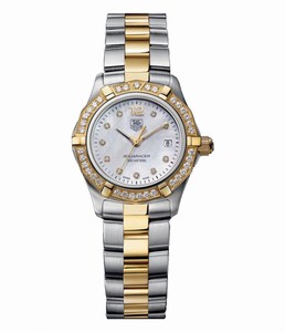 TAG Heuer Aquaracer Quartz Diamond Date Dial Diamond Bezel Stainless Steel and 18k Gold Plated Band Watch # WAF1450.BB0814 (Women Watch)