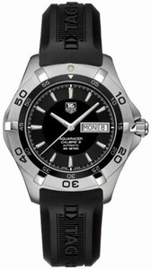 TAG Heuer Aquaracer Automatic Black Dial Day Date Black Rubber Watch # WAF2010.FT8010 (Men Watch)