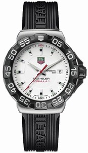 TAG Heuer Quartz White Dial Stainless Steel Case And Black Rubber Strap Watch #WAH1111.FT6024 (Men Watch)