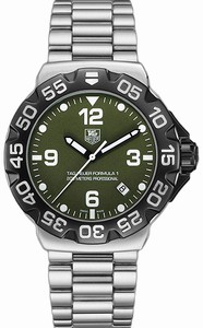 TAG Heuer Formula 1 Quartz Green Dial Date Stainless Steel Watch #WAH1113.BA0858 (Men Watch)