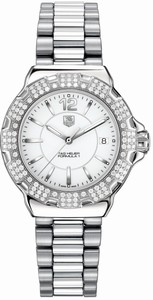 TAG Heuer Formula 1 Quartz White Dial Date Diamond Bezel Stainless Steel Watch# WAH1218.BA0852 (Women Watch)