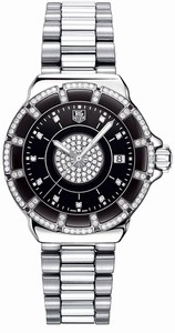TAG Heuer Black-diamond Dial Stainless Steel Band Watch #WAH1219.BA0852 (Women Watch)