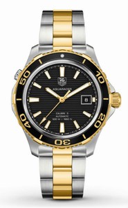 TAG Heuer Aquaracer Automatic Black Dial Date Stainless Steel and 18ct Gold Plated Watch# WAK2122.BB0835 (Men Watch)