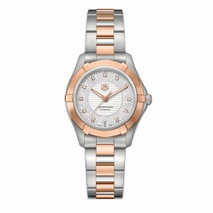 TAG Heuer Aquaracer Automatic 11 Diamonds Dial Stainless Steel and Rose Gold Watch #WAP2351.BD0838 (Women Watch)