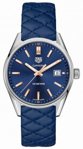 TAG Heuer Carrera Quartz Date Blue Leather Watch# WAR1112.FC6391 (Women Watch)