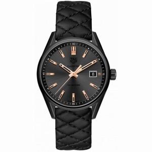 TAG Heuer Carrera Quartz Date Titanium Case Black Leather Watch# WAR1113.FC6392 (Women Watch)