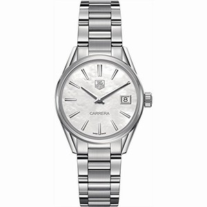 TAG Heuer Carrera Quartz White Mother of Pearl Dial Date Stainless Steel Watch# WAR1311.BA0778 (Women Watch)