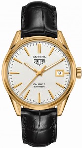 TAG Heuer Carrera Automatic Polished Solid Yellow Gold Case Black Leather Watch# WAR2140.FC8159 (Men Watch)