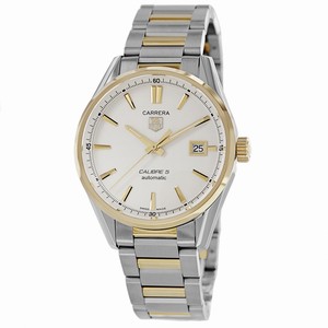 TAG Heuer Carrera Automatic Calibre 5 Silver Date Stainless Steel and Gold Watch #WAR215B.BD0783 (Men Watch)