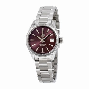 TAG Heuer Burgundy Dial Fixed Stainless Steel Band Watch #WAR2417.BA0776 (Men Watch)