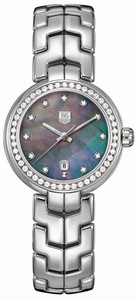 TAG Heuer Link Quartz Mother Black Mother of Pearl Diamond Dial Diamond Bezel Stainless Steel Watch# WAT1419.BA0954 (Women Watch)