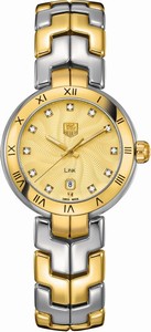 TAG Heuer Battery Operated Quartz Polished Stainless Steel With 18k Yellow Gold Champagne Diamond Dial Polished Stainless Steel With 18k Yellow Gold Band Watch #WAT1451.BB0955 (Women Watch)