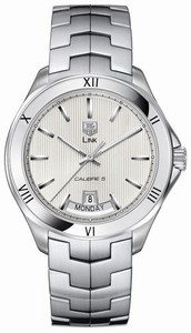 TAG Heuer Self Winding Automatic Polished Bezel With Brushed Stainless Steel Silver Dial Polished Bezel With Brushed Stainless Steel Band Watch #WAT2013.BA0951 (Men Watch)